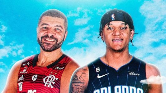 Olivinha e Paolo Banchero, alas-pivôs de Flamengo e Orlando Magic