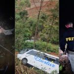 Ônibus cai em ribanceira de 30 metros na BR-262 em Manhuaçu e deixa mais de 40 feridos; vídeo