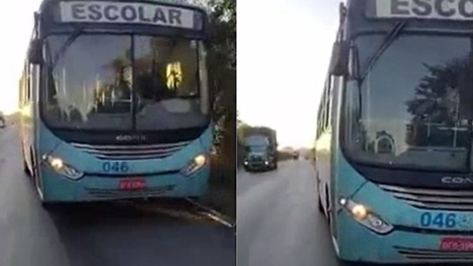 Vídeo: motorista de ônibus escolar é flagrado andando de ré na contramão em BR