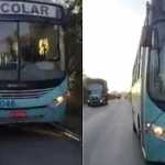 Vídeo: motorista de ônibus escolar é flagrado andando de ré na contramão em BR