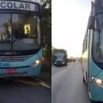 Vídeo: motorista de ônibus escolar é flagrado andando de ré na contramão em BR