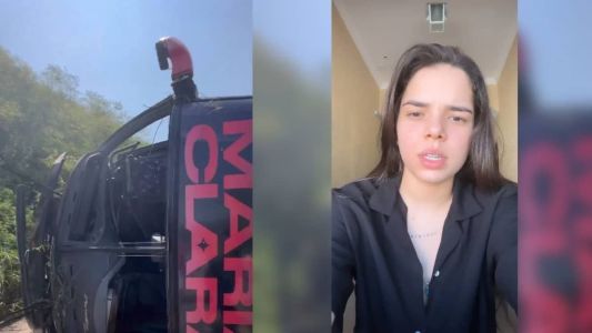 Ônibus da cantora sertaneja Maria Clara tomba em rodovia de Alagoas.