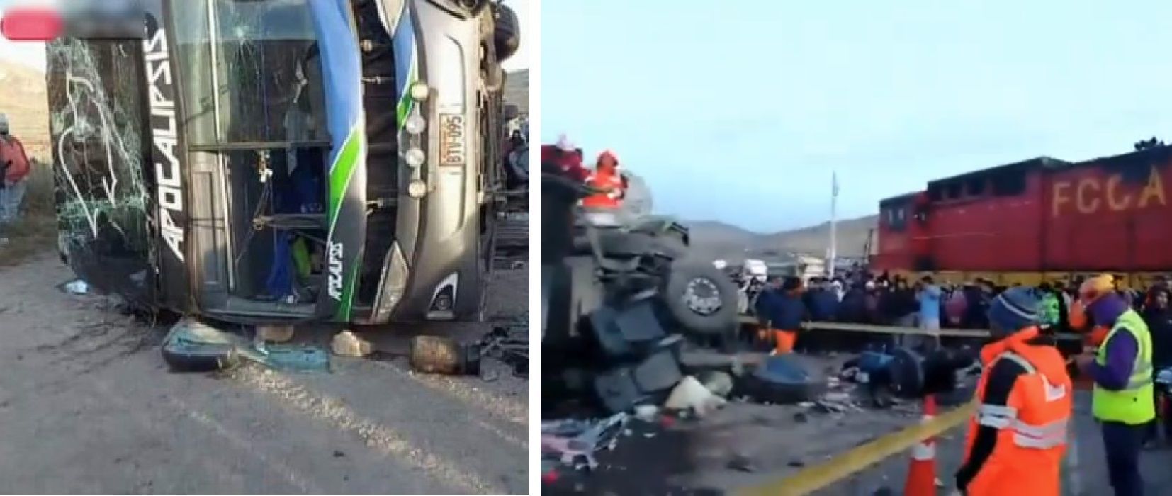 Quatro passageiros morrem após ônibus ser atingido por trem no Peru
