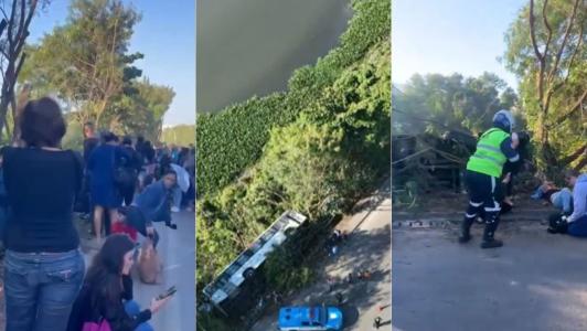 Ônibus que caiu em canal no Rio de Janeiro deixou mais de feridos.