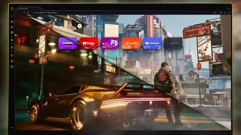 Opera GX revela hub de Cyberpunk 2077