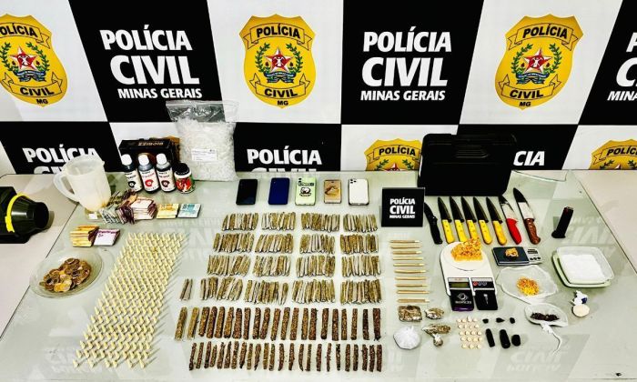 Materiais apreendidos durante Operação Deméter em Ubá (MG).