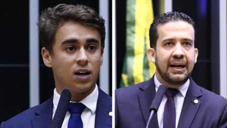 Os deputados Nikolas Ferreira e André Janones