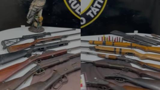 Os militares ficaram sabendo que o suspeito de 30 anos teria levado uma arma para o idoso