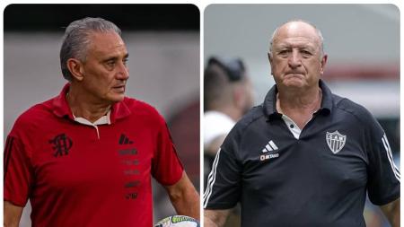 Os técnicos Tite, do Flamengo, e Luiz Felipe Scolari, do Atlético, são velhos conhecidos
