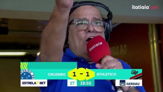 Osvaldo Reis, o Pequetito, na narração do gol de empate do Cruzeiro