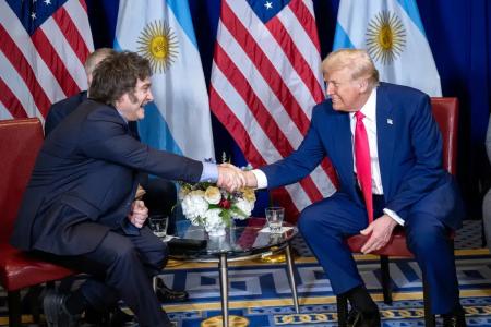 Donald Trump e Javier Milei em um encontro anterior