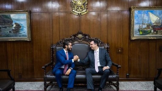 Pacheco recebeu Gabriel Azevedo e representante do prefeito Fuad Noman
