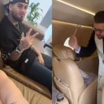 Virginia e Zé Felipe chamam padre para abençoar novo avião do casal