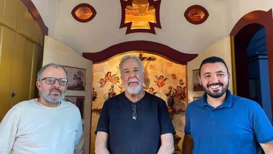 Padre Magno José Murta, Elias Layon,  e vereador Matheus Pacheco