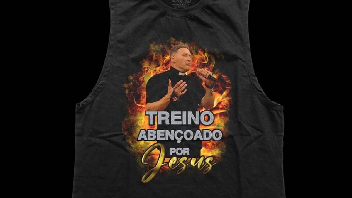 Blusa vendida pelo Padre Marcelo Rossi faz sucesso nas redes sociais: 'treino abençoado por Jesus'
