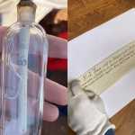 Garrafa é encontrada com texto escrito há quase 200 anos