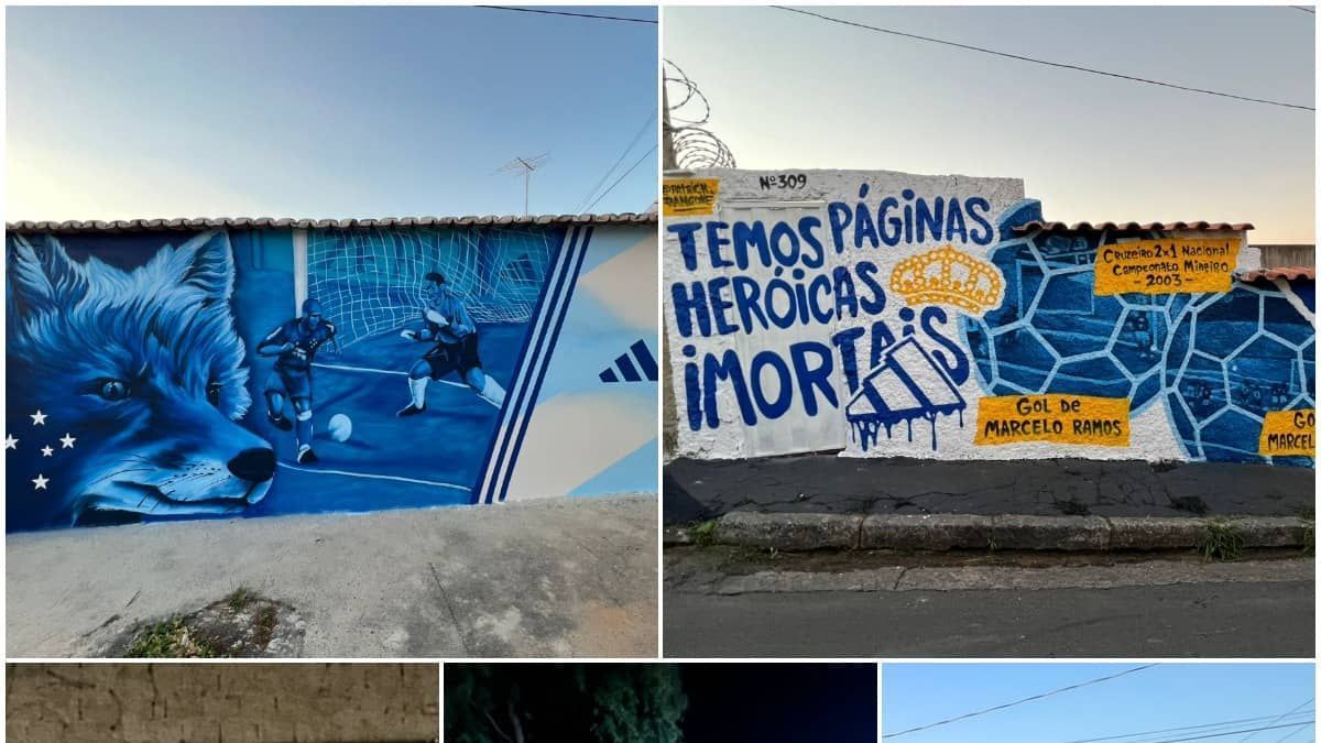 Tríplice Coroa do Cruzeiro nos muros de BH: veja homenagens de artistas