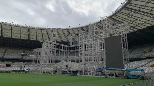 Palco para o show de Luan Santana já está montado