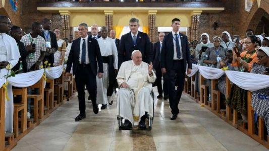 Papa Francisco durante evento na visita ao Congo