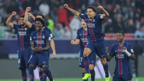 Jogadores do PSG celebram título do Intercontinental sobre o Flamengo