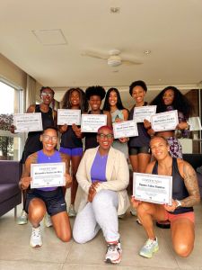 Participantes da edição de 2024 e a CEO da Afroesporte, Mia Lopes