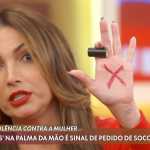 No ‘Encontro’, Patrícia Poeta mostra códigos para vítimas de violência pedirem socorro