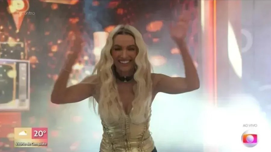 Patrícia Poeta chama atenção ao se vestir de Madonna no 'Encontro'