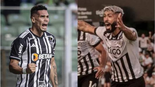 Paulinho, atacante do Atlético, e Alexander Barboza, zagueiro do Libertad
