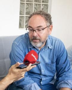 Paulo Lamac, porta-voz da Rede em Minas, concede entrevista à Itatiaia