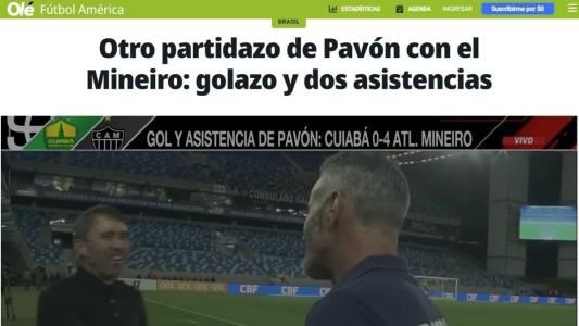 Pavón foi destaque no principal jornal esportivo da Argentina