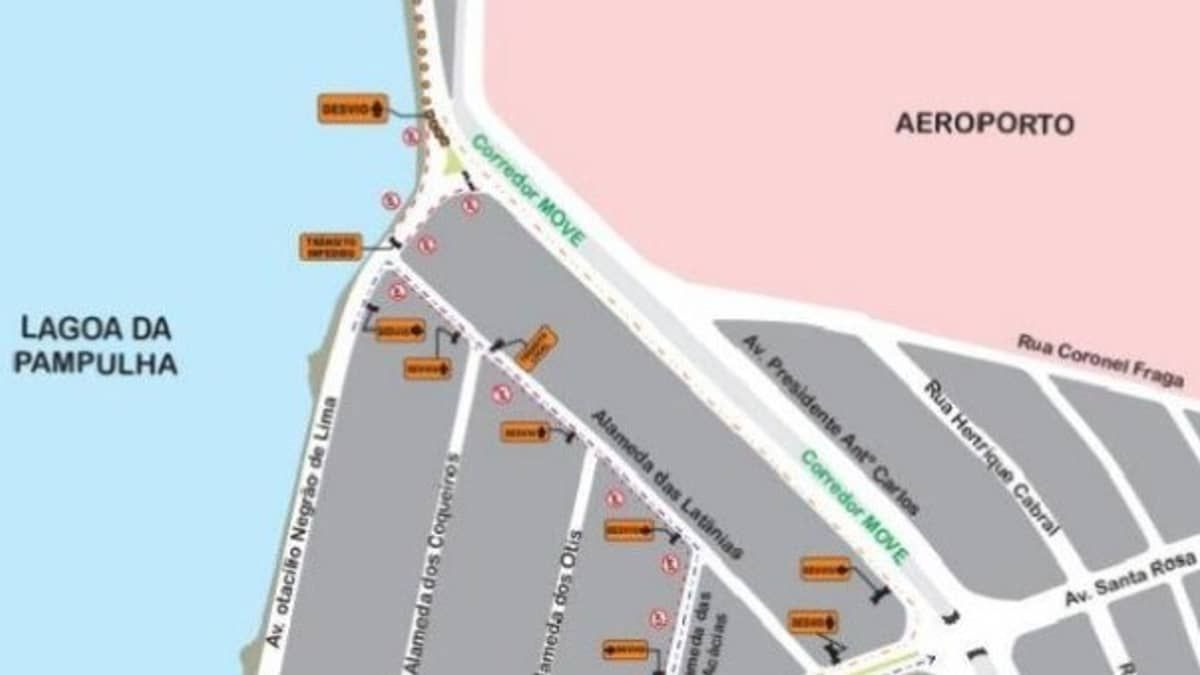 Interdição na Lagoa da Pampulha para obra começa nesta segunda (5); veja desvios 
