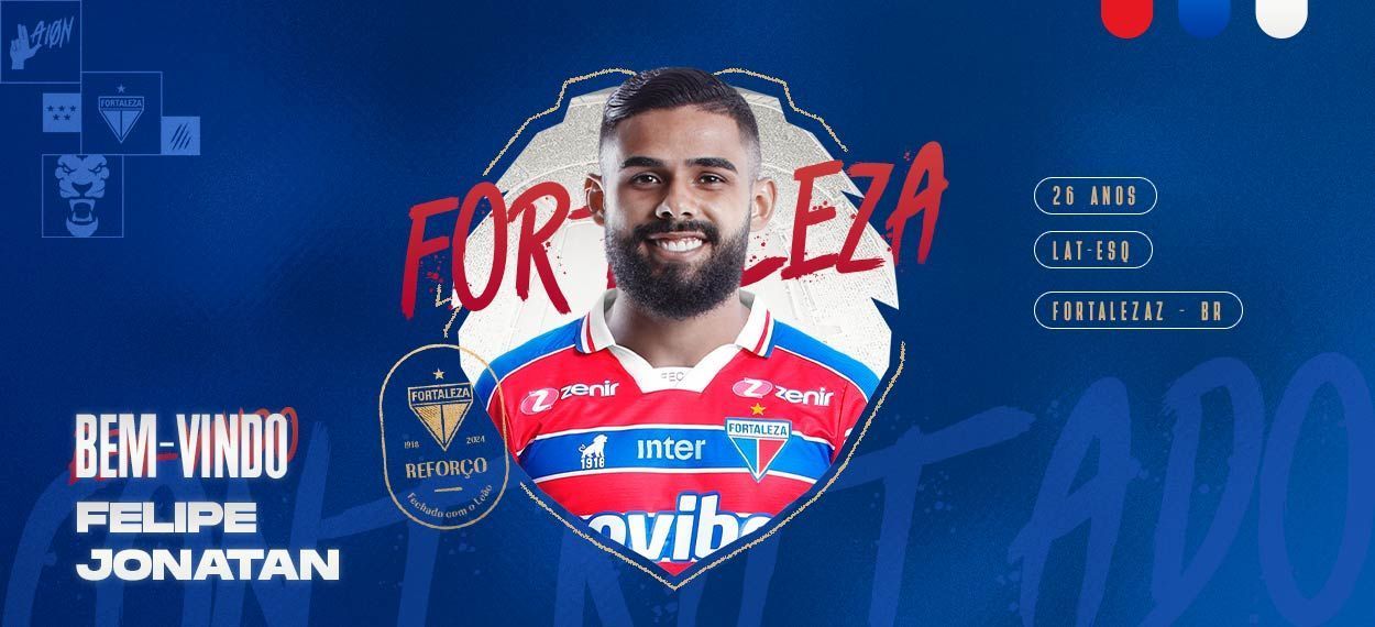 Fortaleza anuncia a contratação do lateral-esquerdo Felipe Jonathan, ex-Santos