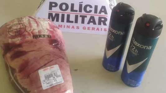 Peça de picanha de 1,6 kg estava dentro do bolso do suspeito