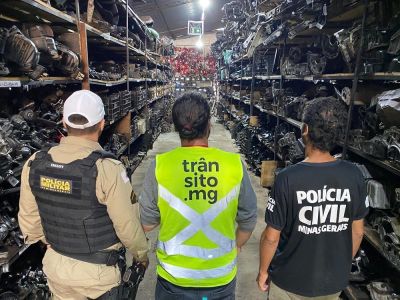Peças de carros furtadas ou roubadas foram recuperadas durante operação em BH