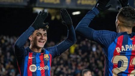 Pedri marcou o gol da vitória do Barça, após assistência de Raphinha