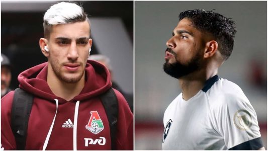 Pedrinho (esq), do Lokomotiv, e Daniel Borges (dir), do Botafogo