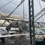 Veja imagens do hangar que desabou com temporal no Aeroporto da Pampulha