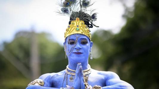 Pena de Pavão de Krishna