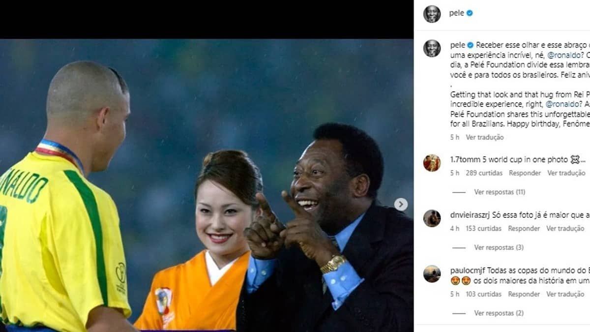 Perfil de Pelé parabeniza Ronaldo Fenômeno por aniversário
