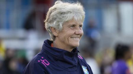 Pia pareceu confiante para a partida contra a França