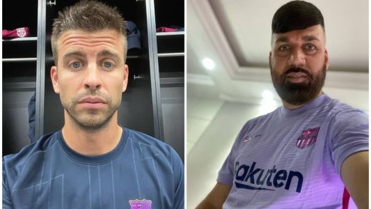 Piqué e seu "sósia", Wesley de Freitas Alves