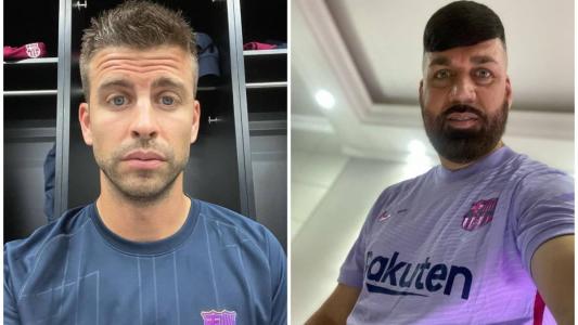Piqué e seu "sósia", Wesley de Freitas Alves