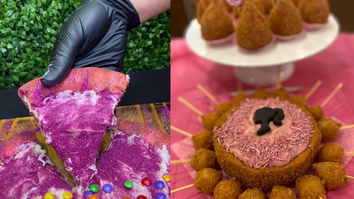 Pizza, coxinha e acarajé: comércio surfa na 'onda Barbie' com 'comidas rosas' 