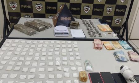 PMMG apreendeu droga, dinheiro e equipamentos