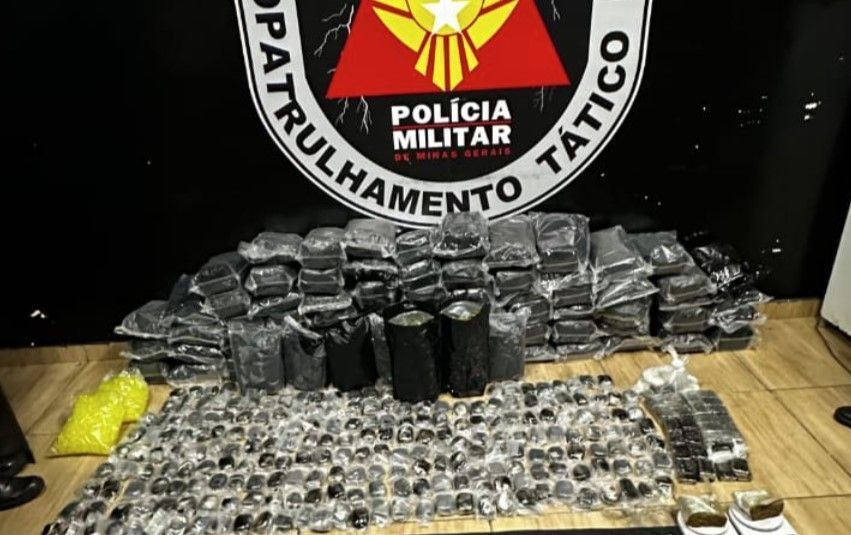 Foragido de 29 anos é preso com ecstasy, haxixe e skunk em Sabará, na Grande BH