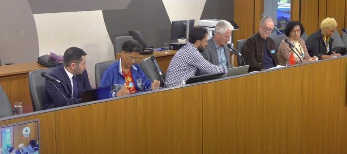 Mesa de discussão do Seminário sobre o Plano Nacional de Educação (PNE) realizado na Assembleia Legislativa de Minas Gerais (ALMG)
