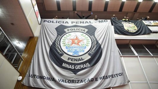 Policiais penais se manifestam na Assembleia Legislativa de Minas Gerais