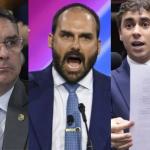 PT protocola ação contra Flávio, Eduardo e Nikolas por comentários sobre a prisão de Maduro
