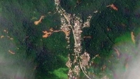 Pontos de erosão em morros