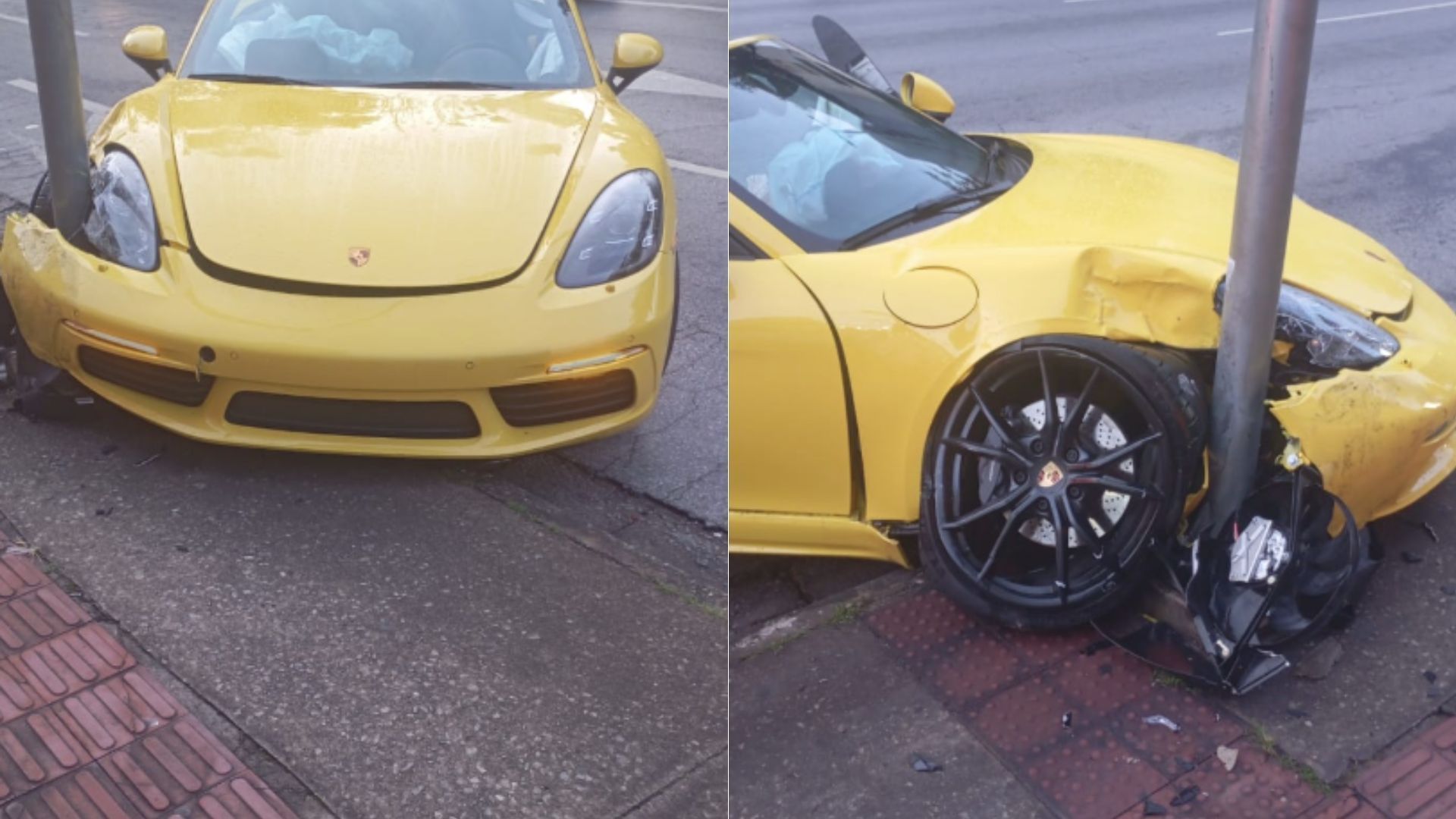 Motorista de Porsche bate em poste e foge na região Centro-Sul de BH
